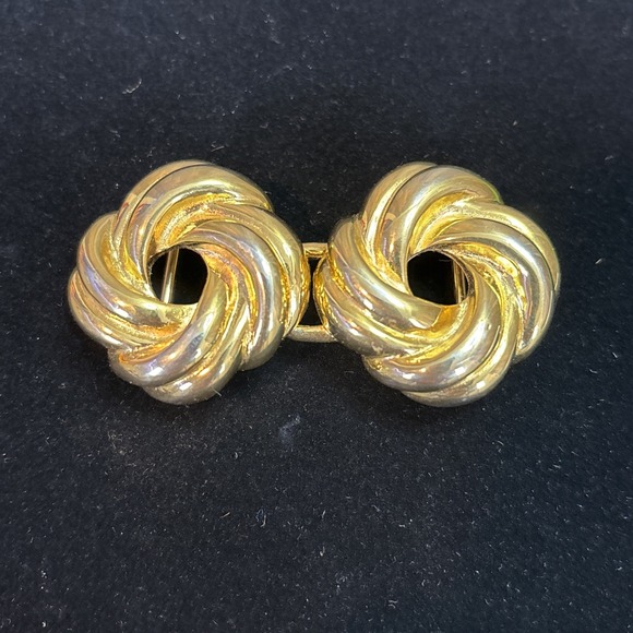 Accessories - Vintage Dottie‎ Smith Gold Tone Love Knot Belt Buckle Double Swirl Signed